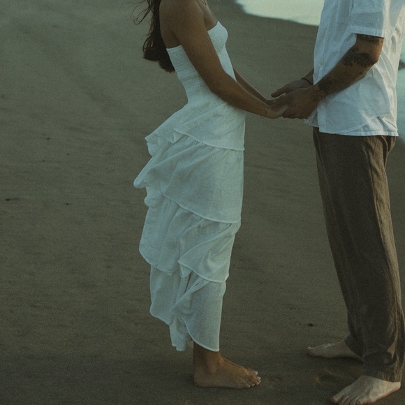 Fortunate One GLASS SLIPPER STRAPLESS MAXI DRESS WHITE - Picture 3 of 4
